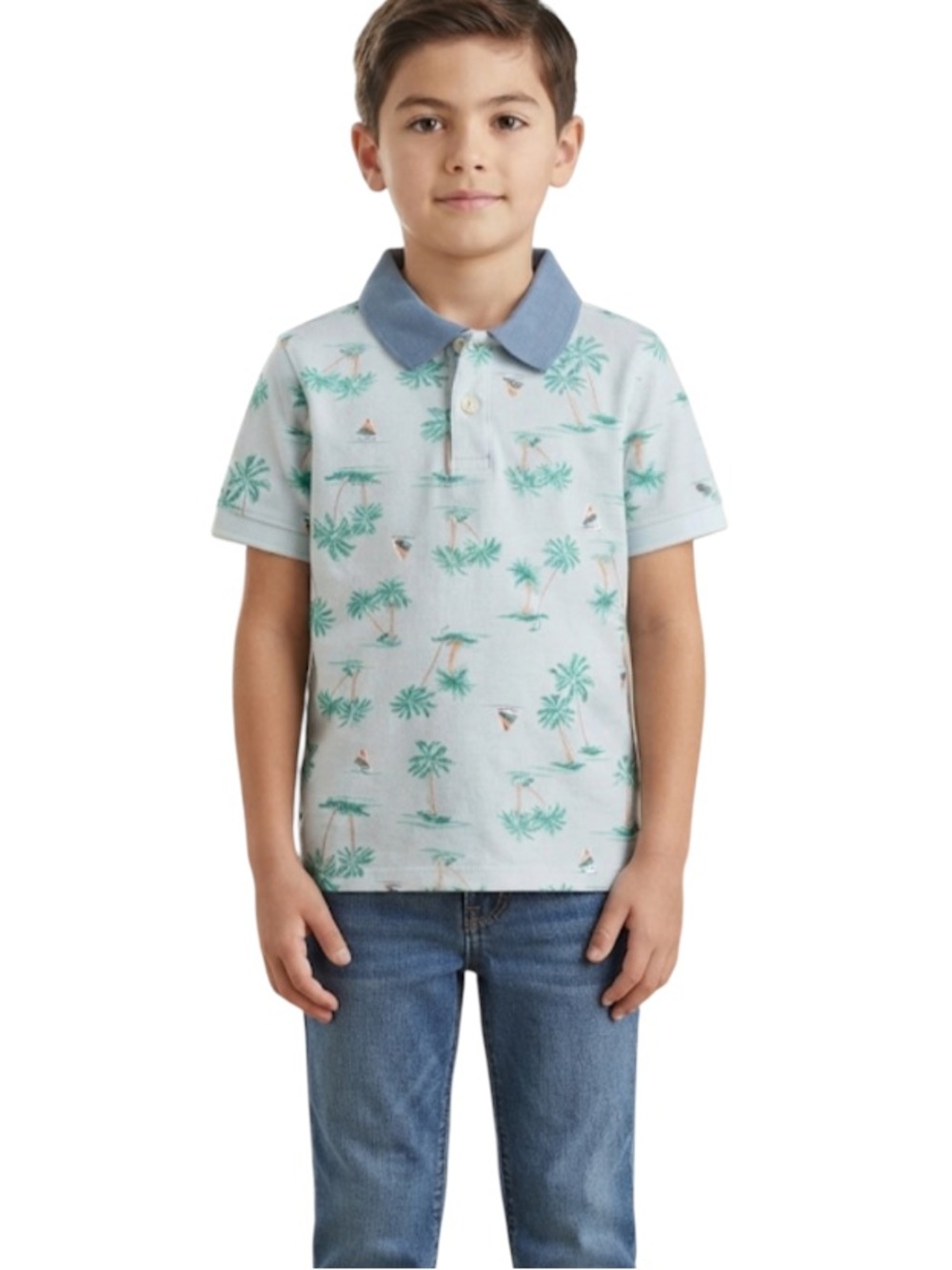 OshKosh B'gosh Green and Cream Polo Shirt size 8
#121/13tt